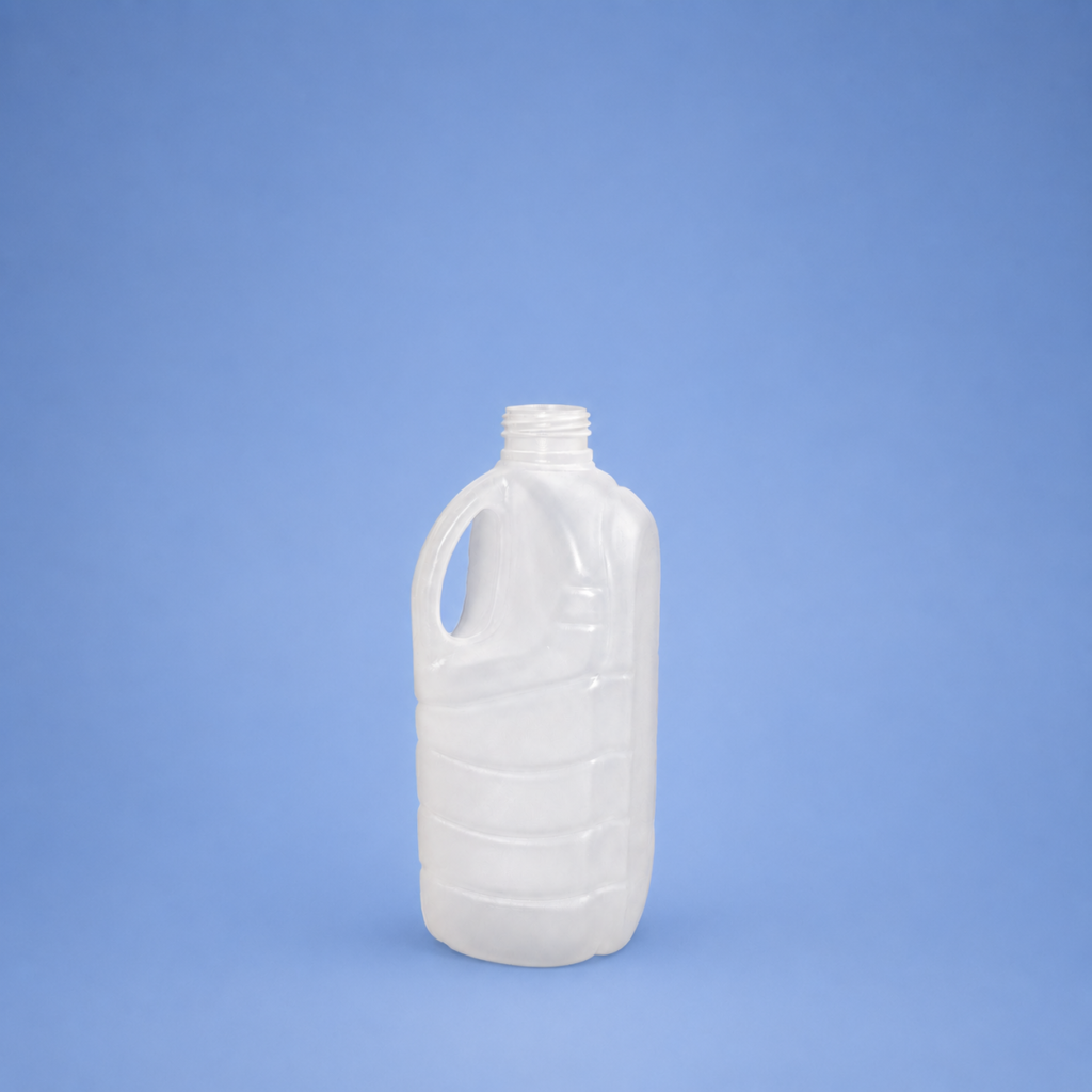 Envase plástico PEAD con asa para detergentes, desinfectantes, productos químicos y líquidos industriales fabricado por INDISER.